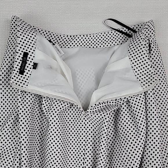 Rachel Zoe Black and White Dots Pleated Mini Skirt with Pockets 8 - Picture 9 of 15